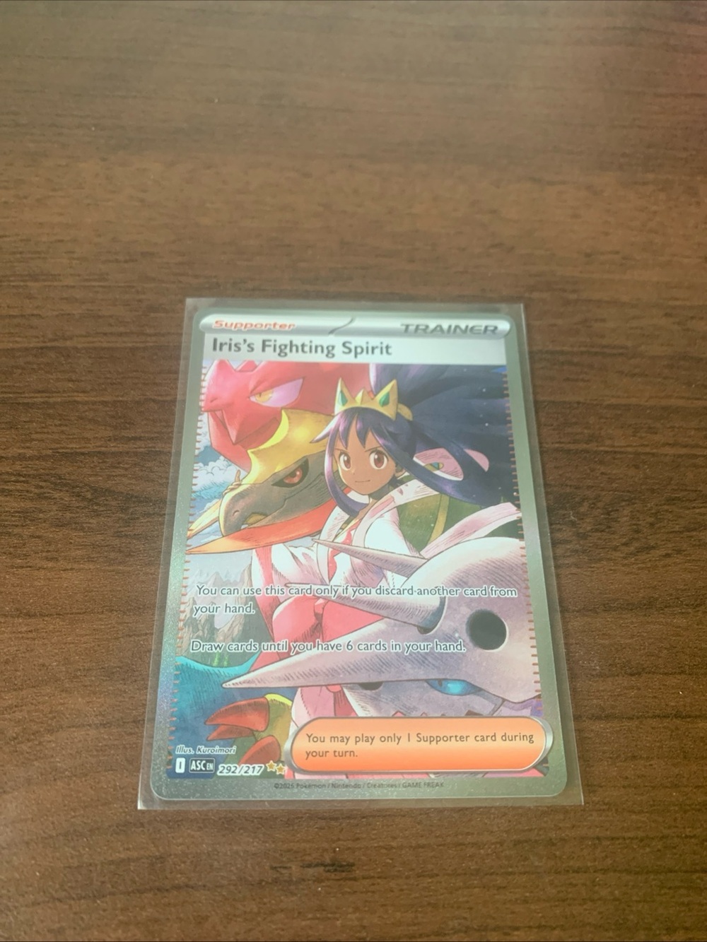 Iris's Fighting Spirit TCG Card - Pink and Purple Artwork
